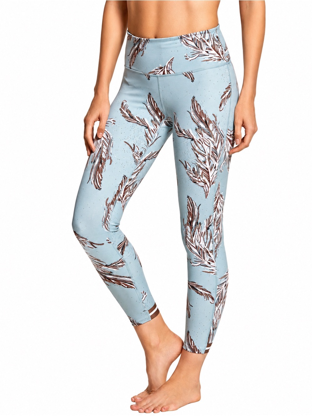 Free People Movement Serene High Rise Leggings Feather Print Yoga Athletic Small